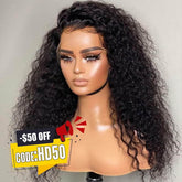 Sweet Look Graceful Natural Black Undetectable Super Romantic Wave Curly Lace Wigs